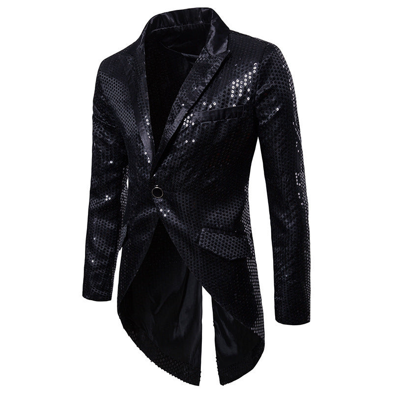 Herrarnas eleganta paljettblazer med asymmetrisk snitt och lyxig design Eva Jonsson-Eva Jonsson