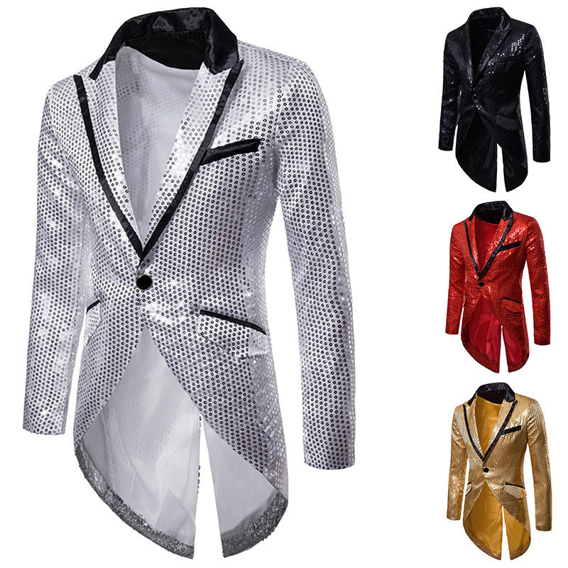 Herrarnas eleganta paljettblazer med asymmetrisk snitt och lyxig design Eva Jonsson-Eva Jonsson