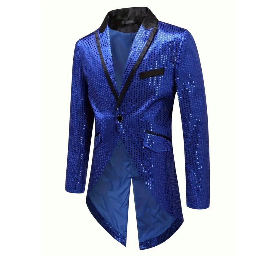 Herrarnas eleganta paljettblazer med asymmetrisk snitt och lyxig design Mirla-Eva Jonsson