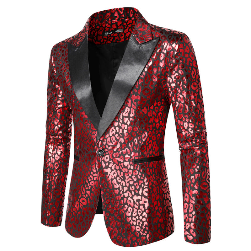 Herrarnas eleganta paljettblazer med modernt leopardmönster Mirla-Eva Jonsson