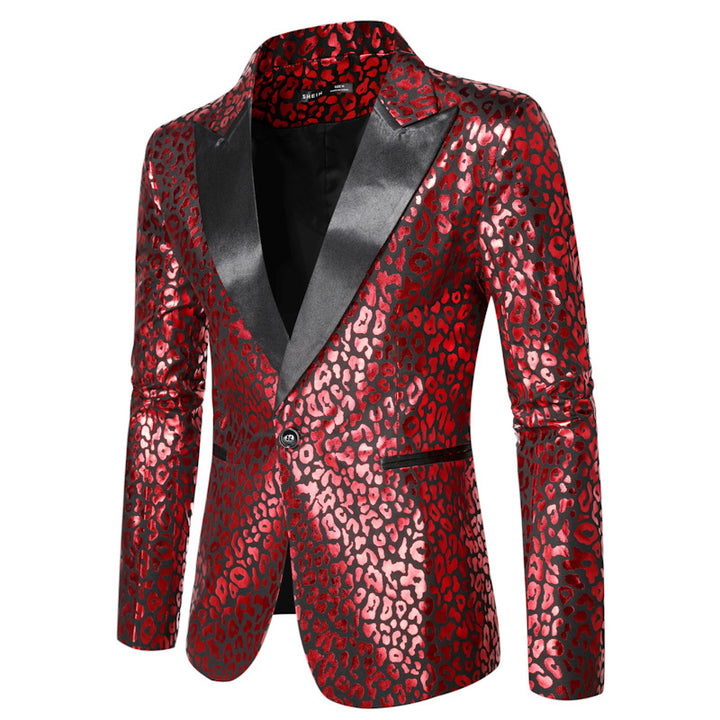 Herrarnas eleganta paljettblazer med modernt leopardmönster Mirla-Eva Jonsson