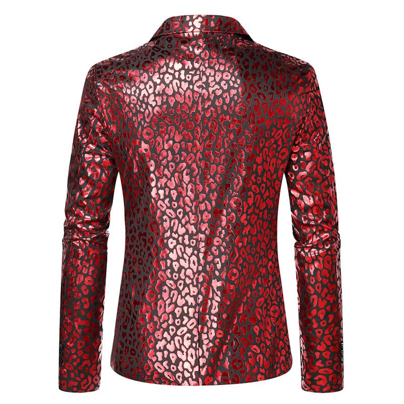 Herrarnas eleganta paljettblazer med modernt leopardmönster Mirla-Eva Jonsson