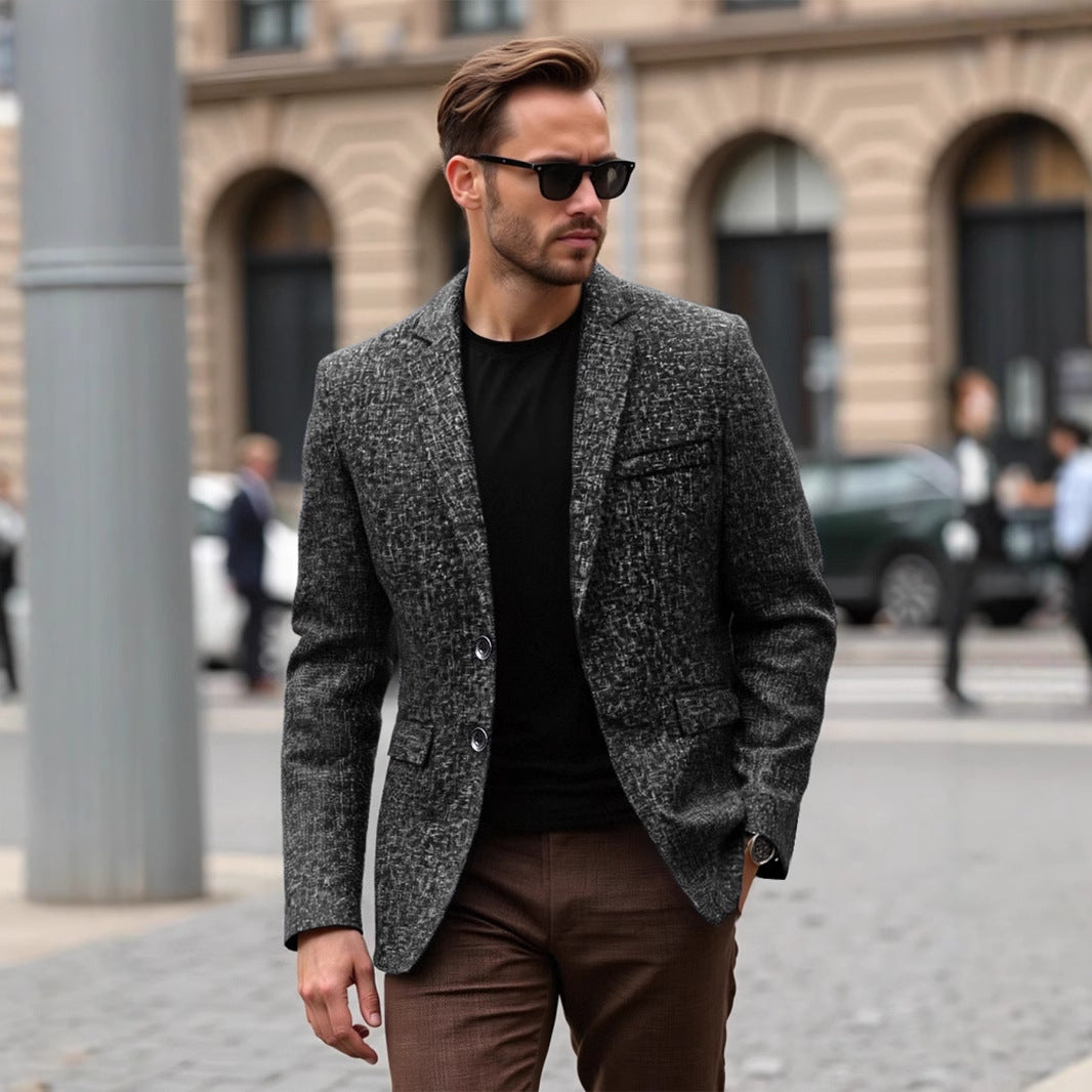 Herrarnas eleganta strukturerade blazer med modern väv och stiliga detaljer Mirla-Eva Jonsson