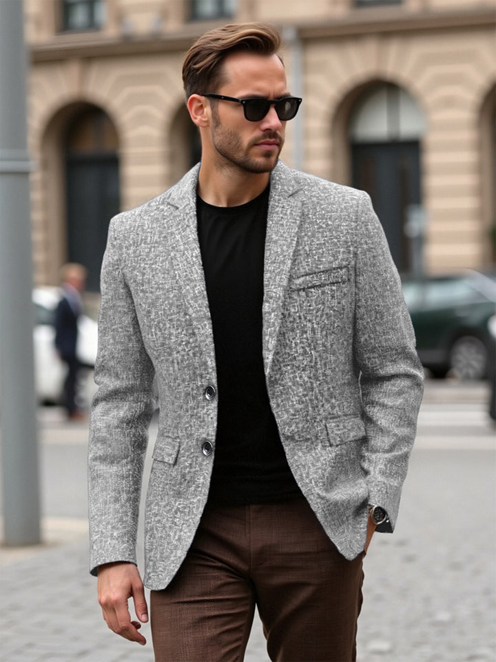 Herrarnas eleganta strukturerade blazer med modern väv och stiliga detaljer Mirla-Eva Jonsson