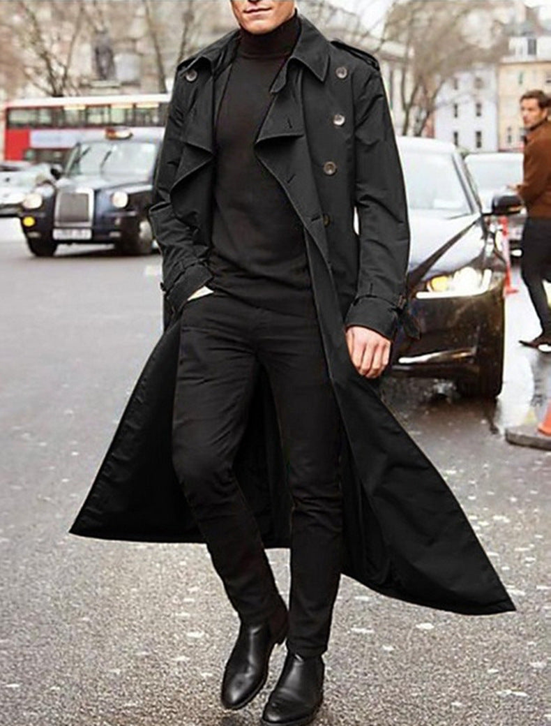 Herrarnas eleganta trenchcoat med stiliga knapppdetaljer och hög krage Eva Jonsson-Eva Jonsson