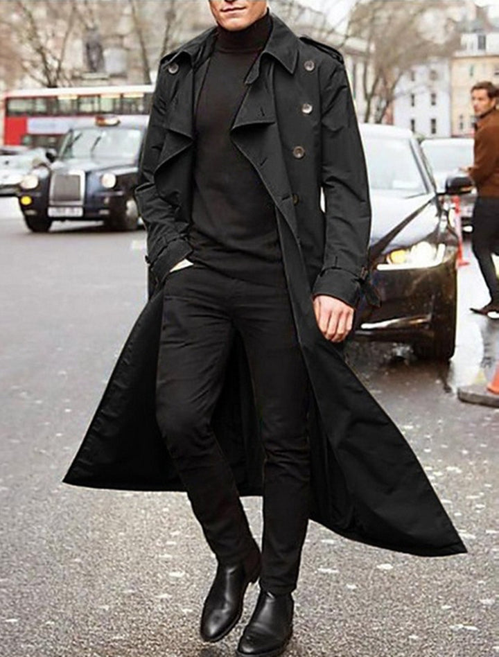 Herrarnas eleganta trenchcoat med stiliga knapppdetaljer och hög krage Eva Jonsson-Eva Jonsson