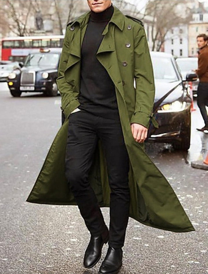 Herrarnas eleganta trenchcoat med stiliga knapppdetaljer och hög krage Eva Jonsson-Eva Jonsson