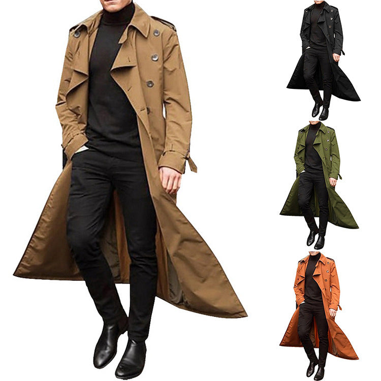 Herrarnas eleganta trenchcoat med stiliga knapppdetaljer och hög krage Eva Jonsson-Eva Jonsson