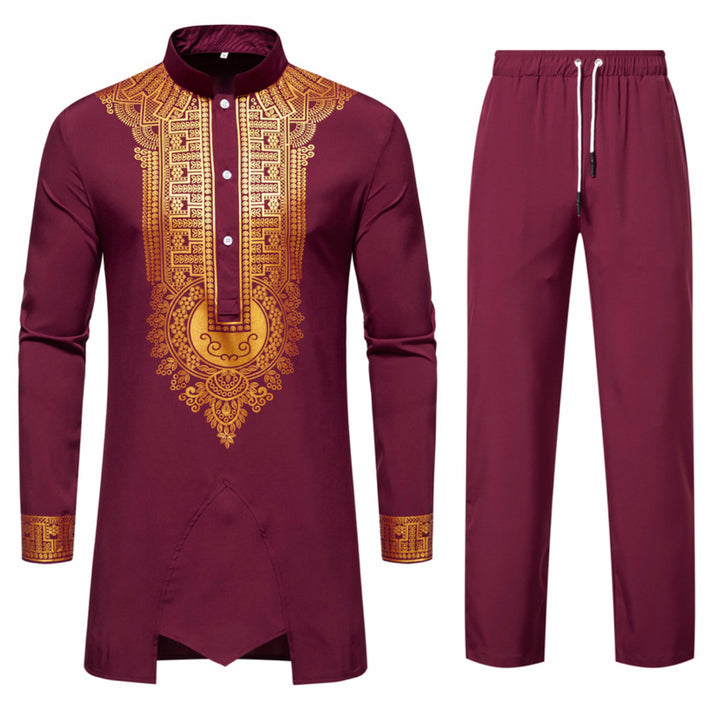 Herrarnas eleganta tunika med konstfull broderi och matchande byxa Eva Jonsson-Eva Jonsson