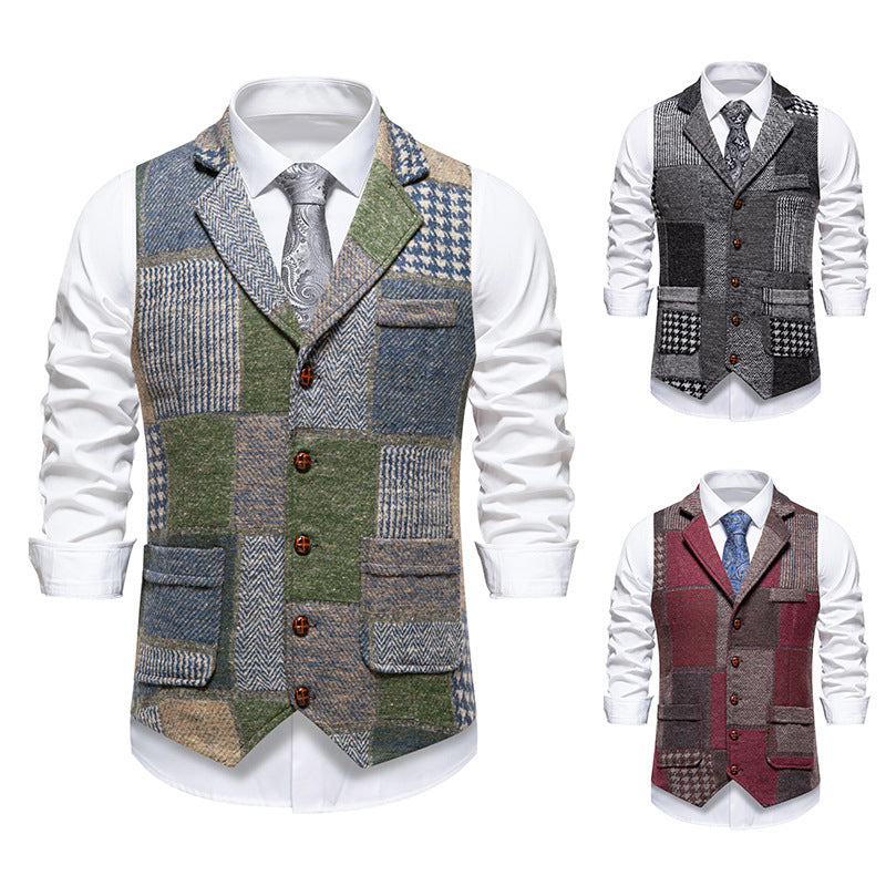 Herrarnas eleganta väst i patchwork-design Mirla-Eva Jonsson