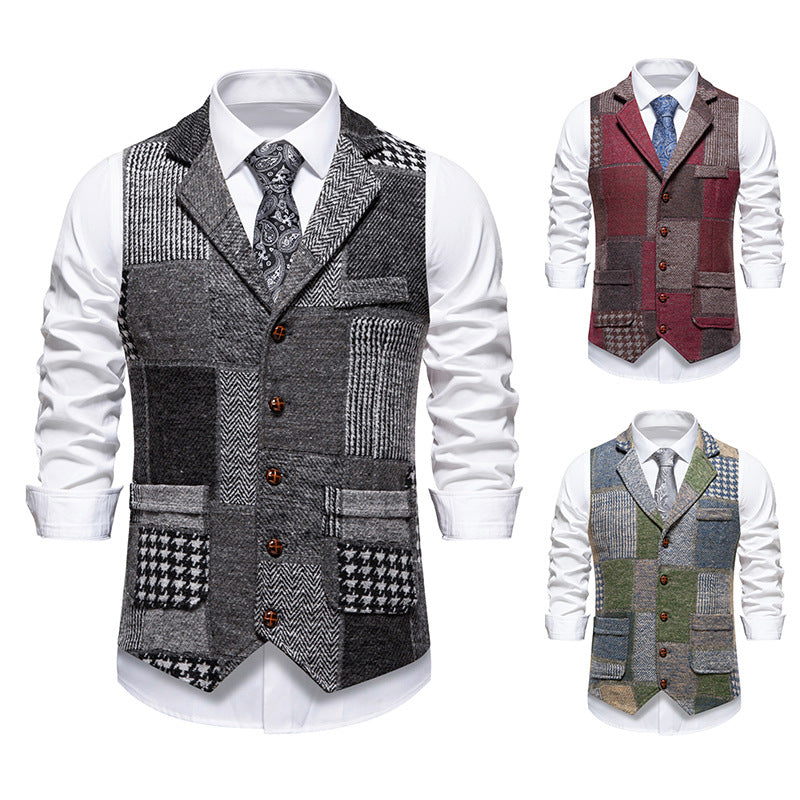 Herrarnas eleganta väst i patchwork-design Mirla-Eva Jonsson