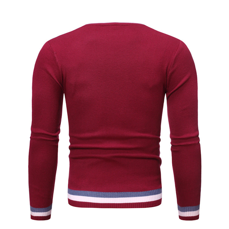 Herrarnas finstickad tröja med marina accenter Eva Jonsson-Eva Jonsson