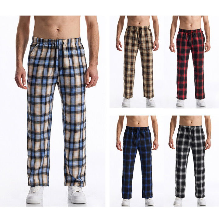 Herrarnas flanellpyjamasbyxor med bekväm gummiband Mirla-Eva Jonsson