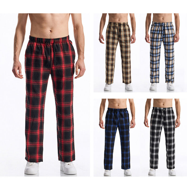 Herrarnas flanellpyjamasbyxor med bekväm gummiband Mirla-Eva Jonsson