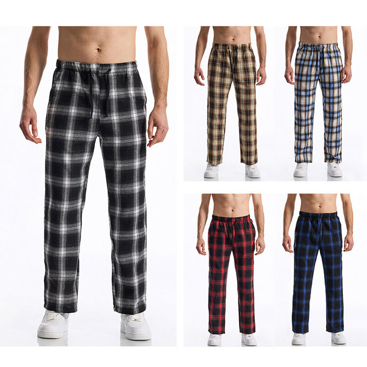 Herrarnas flanellpyjamasbyxor med bekväm gummiband Mirla-Eva Jonsson
