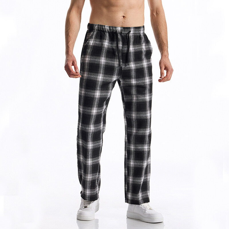 Herrarnas flanellpyjamasbyxor med bekväm gummiband Mirla-Eva Jonsson