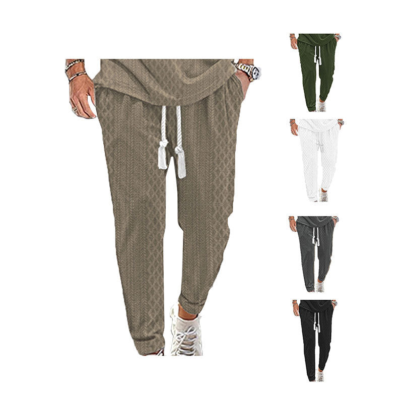 Herrarnas fritids-joggingbyxa med elastisk midja och strukturerad yta Mirla-Eva Jonsson