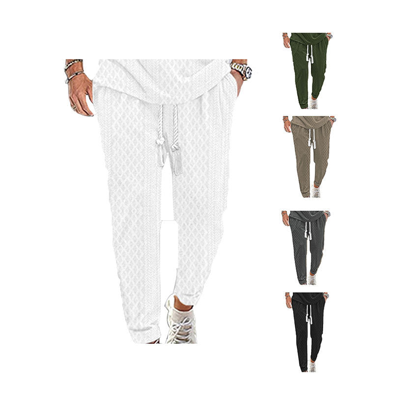 Herrarnas fritids-joggingbyxa med elastisk midja och strukturerad yta Mirla-Eva Jonsson