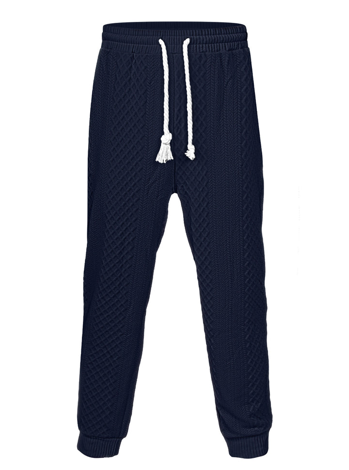 Herrarnas fritids-joggingbyxa med elastisk midja och strukturerad yta Mirla-Eva Jonsson