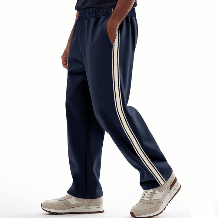 Herrarnas fritids-joggingbyxor med sidostrecken och elastisk midja Mirla-Eva Jonsson