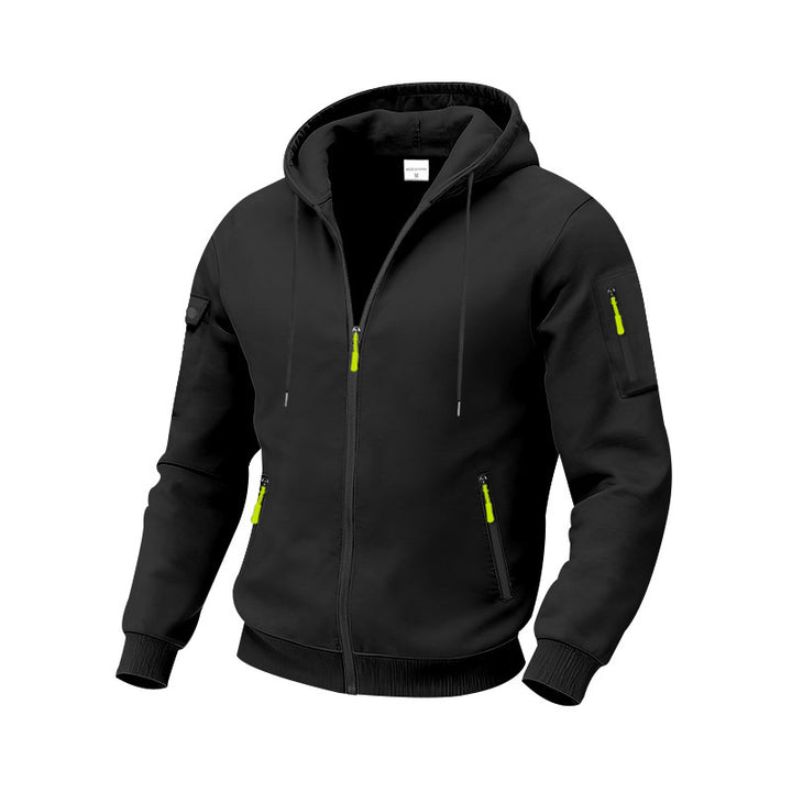 Herrarnas funktionella zip hoodie med tekniska fickor Eva Jonsson-Eva Jonsson