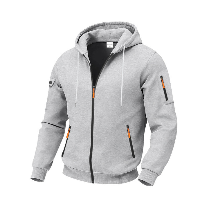 Herrarnas funktionella zip hoodie med tekniska fickor Eva Jonsson-Eva Jonsson