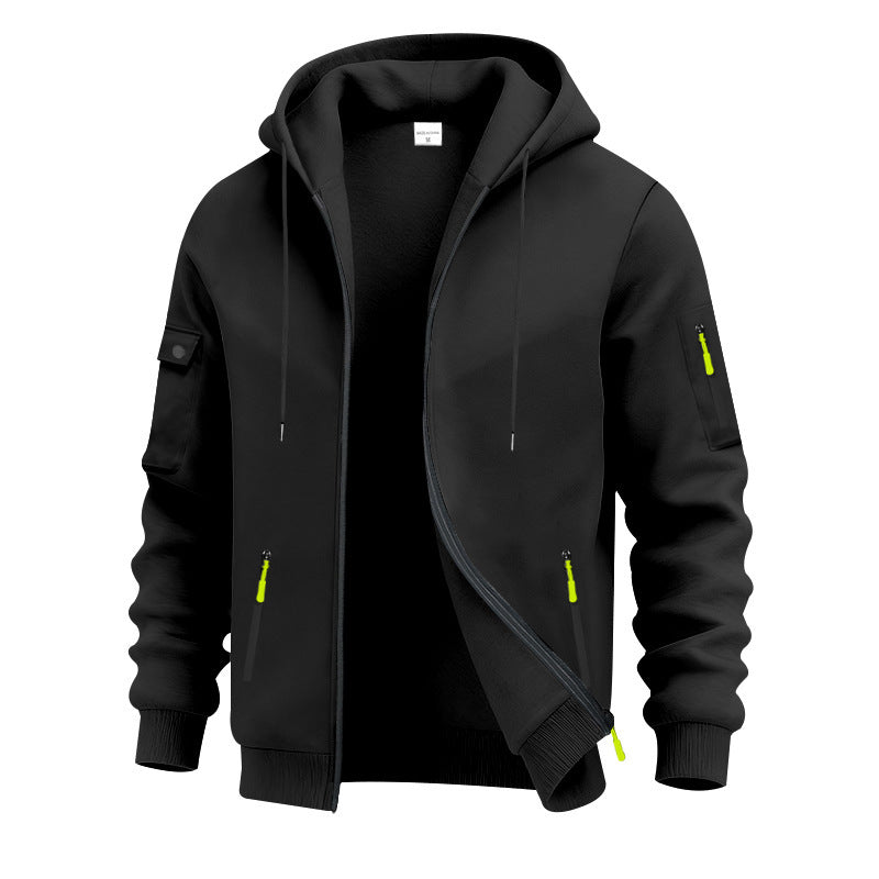 Herrarnas funktionella zip hoodie med tekniska fickor Eva Jonsson-Eva Jonsson