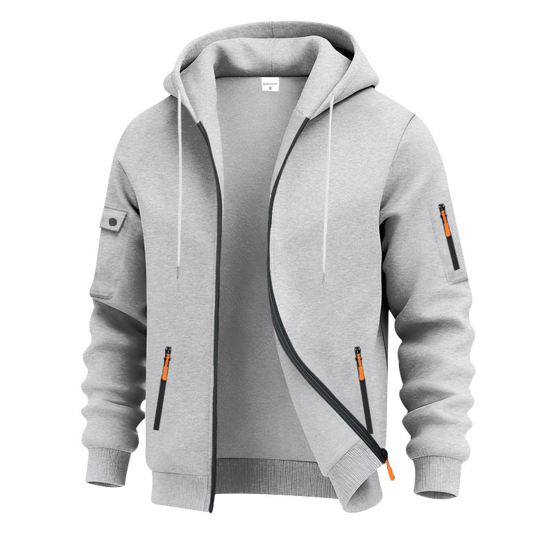 Herrarnas funktionella zip hoodie med tekniska fickor Eva Jonsson-Eva Jonsson