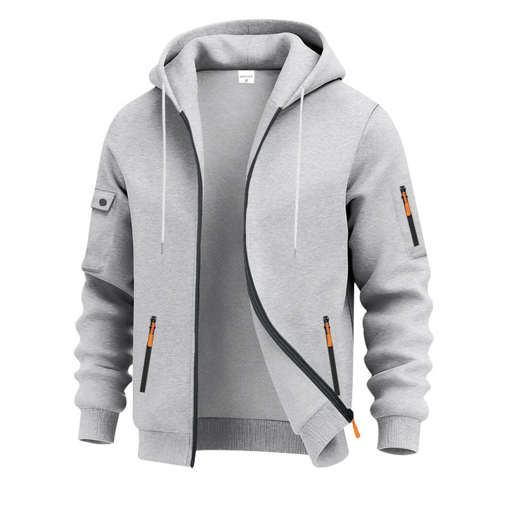 Herrarnas funktionella zip hoodie med tekniska fickor Eva Jonsson-Eva Jonsson