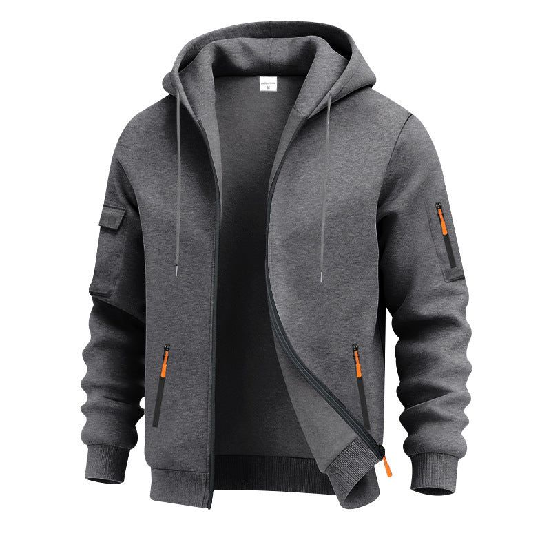 Herrarnas funktionella zip hoodie med tekniska fickor Eva Jonsson-Eva Jonsson