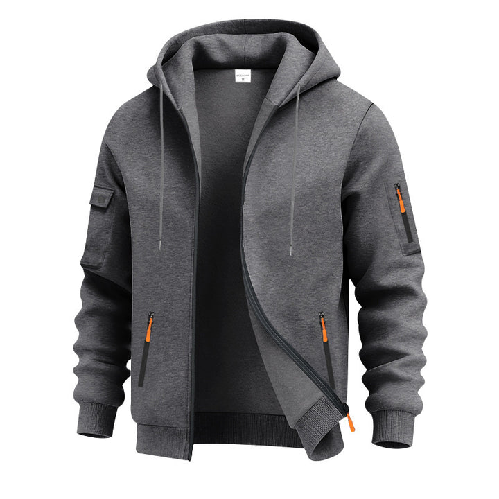 Herrarnas funktionella zip hoodie med tekniska fickor Eva Jonsson-Eva Jonsson