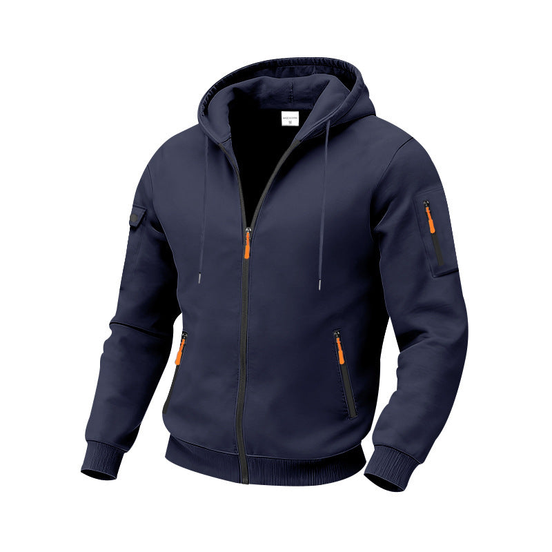 Herrarnas funktionella zip hoodie med tekniska fickor Eva Jonsson-Eva Jonsson