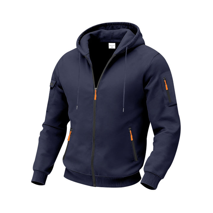 Herrarnas funktionella zip hoodie med tekniska fickor Eva Jonsson-Eva Jonsson