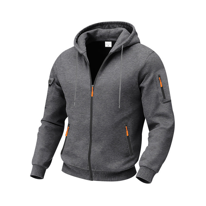 Herrarnas funktionella zip hoodie med tekniska fickor Eva Jonsson-Eva Jonsson