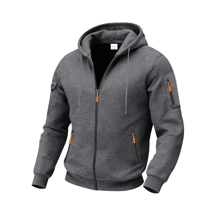 Herrarnas funktionella zip hoodie med tekniska fickor Eva Jonsson-Eva Jonsson