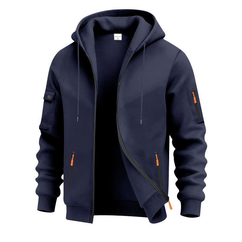 Herrarnas funktionella zip hoodie med tekniska fickor Mirla-Eva Jonsson