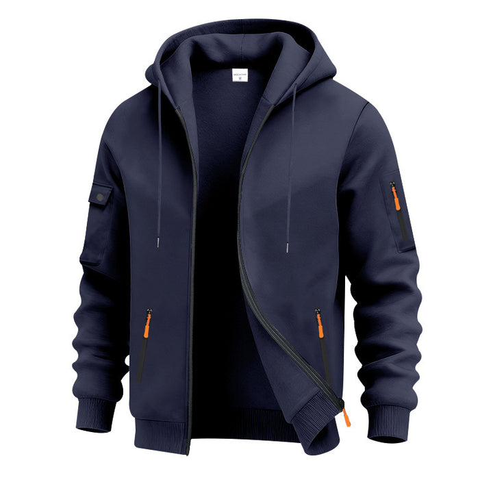 Herrarnas funktionella zip hoodie med tekniska fickor Mirla-Eva Jonsson