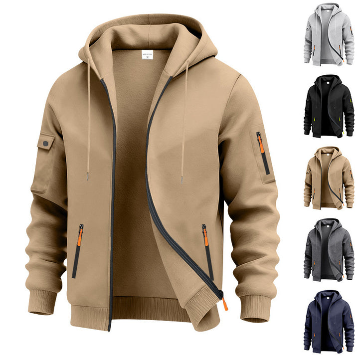 Herrarnas funktionella zip hoodie med tekniska fickor Mirla-Eva Jonsson