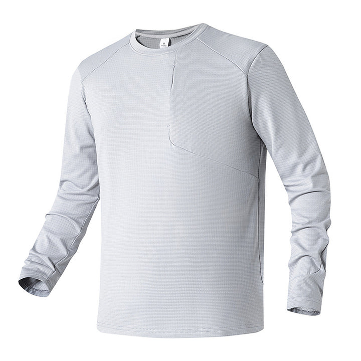 Herrarnas funktionslongsleeve med andningsbara egenskaper och praktisk ficka Mirla-Eva Jonsson