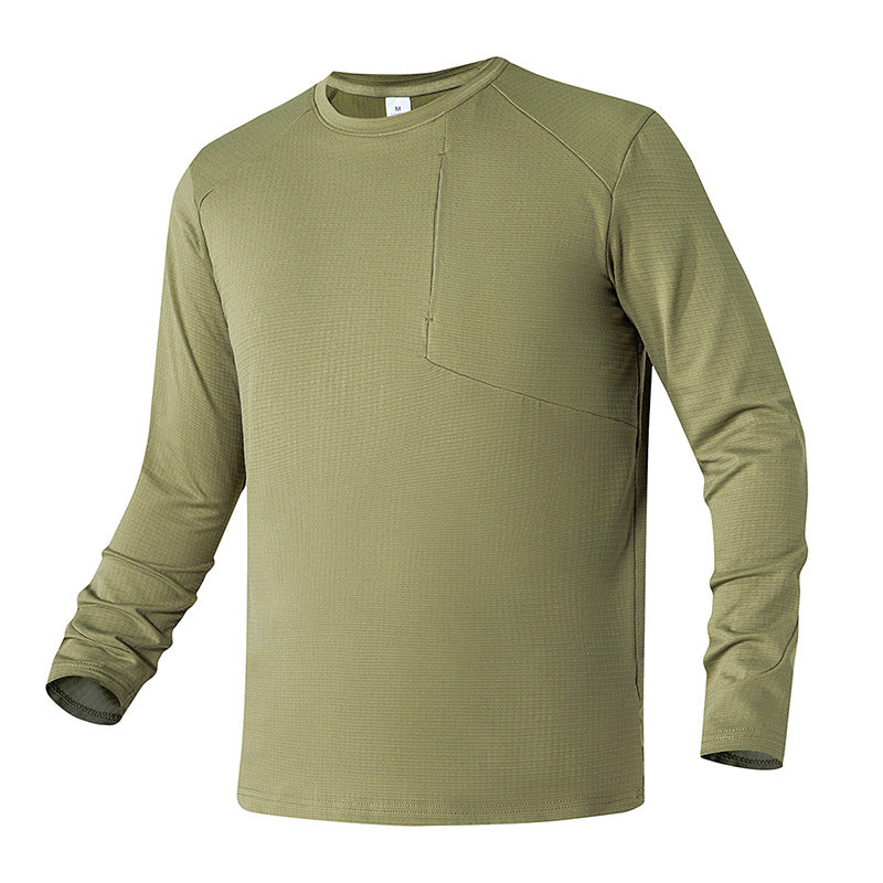 Herrarnas funktionslongsleeve med andningsbara egenskaper och praktisk ficka Mirla-Eva Jonsson