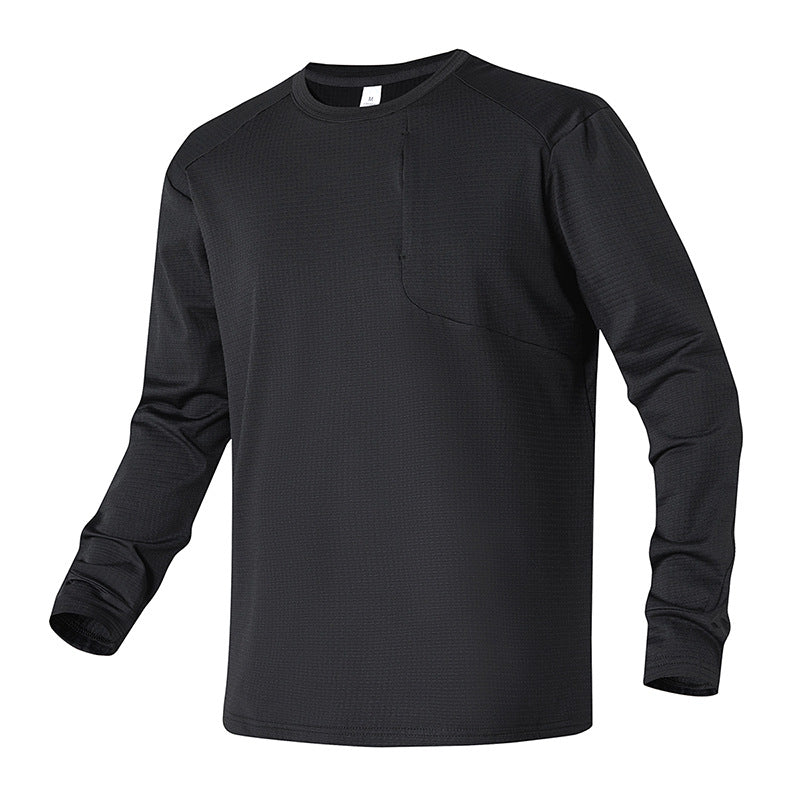 Herrarnas funktionslongsleeve med andningsbara egenskaper och praktisk ficka Mirla-Eva Jonsson