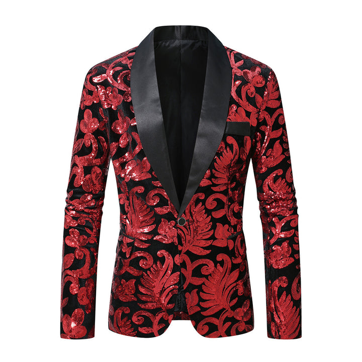 Herrarnas glamorösa paljett-blazer med floral design och elegant snitt Eva Jonsson-Eva Jonsson