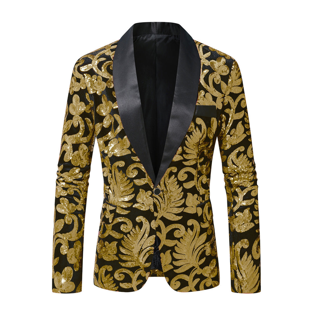 Herrarnas glamorösa paljett-blazer med floral design och elegant snitt Eva Jonsson-Eva Jonsson