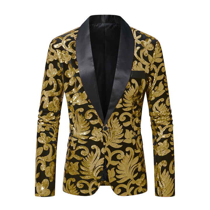 Herrarnas glamorösa paljett-blazer med floral design och elegant snitt Eva Jonsson-Eva Jonsson