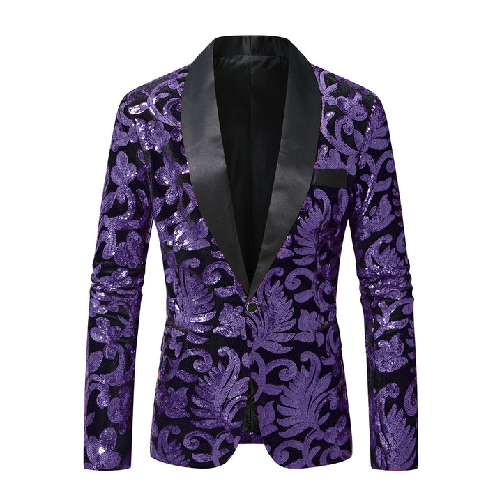 Herrarnas glamorösa paljett-blazer med floral design och elegant snitt Mirla-Eva Jonsson