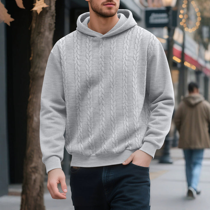 Herrarnas hoodie med innovativ stickstruktur Mirla-Eva Jonsson