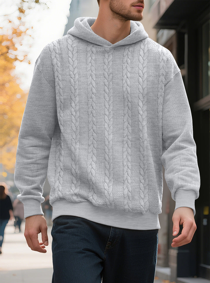 Herrarnas hoodie med innovativ stickstruktur Mirla-Eva Jonsson