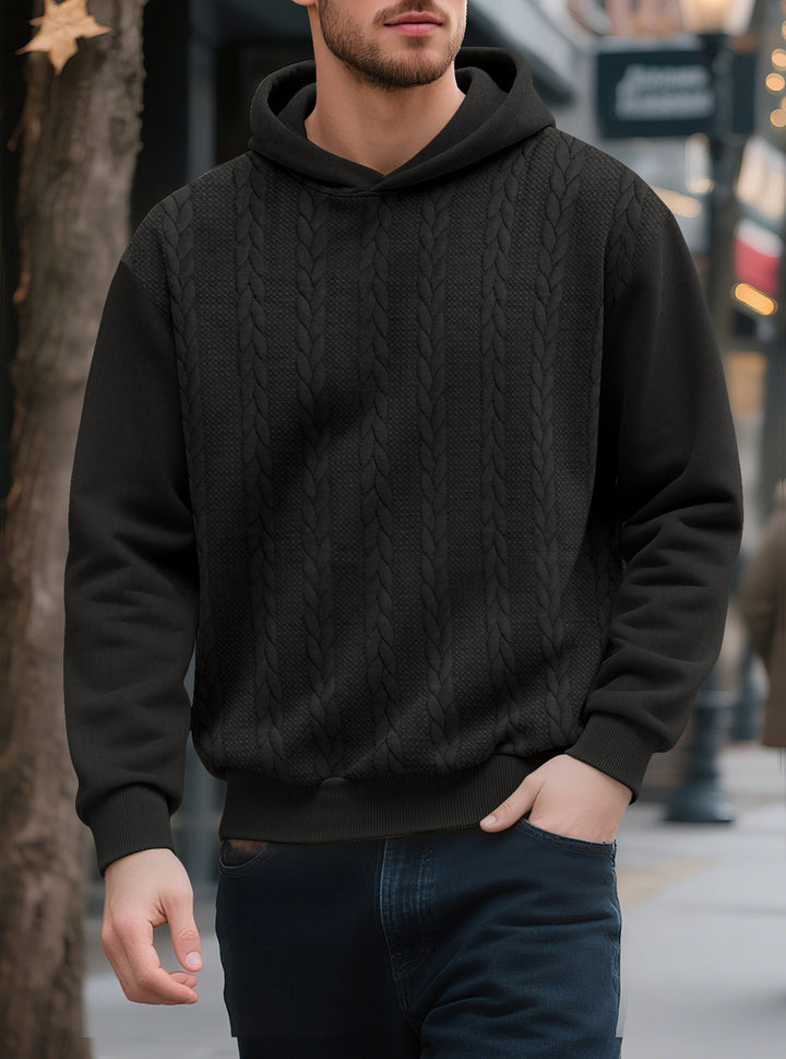 Herrarnas hoodie med innovativ stickstruktur Mirla-Eva Jonsson