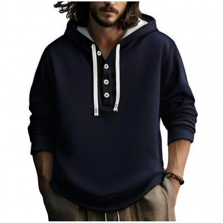 Herrarnas hoodie med knäppning Mirla-Eva Jonsson