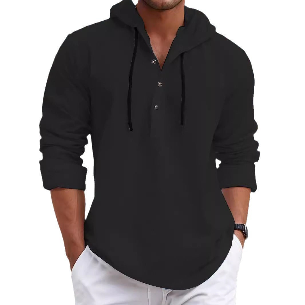 Herrarnas hoodie med knapprad och andningsbart tyg Eva Jonsson-Eva Jonsson